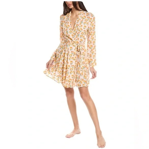 Free People Orange Wrap Dress NWT - Picture 12 of 16